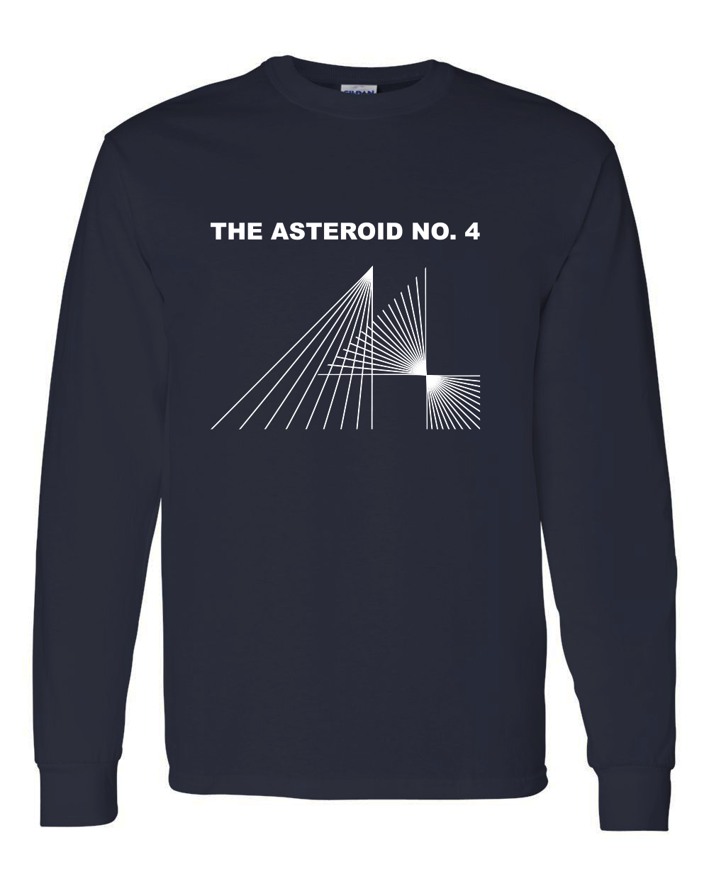 Asteroid No.4 Logo Blue Long Sleeve T-shirt Black and White Logo